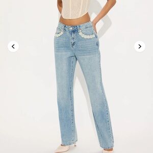Fashion Nova Light Blue Straight Leg Jeans